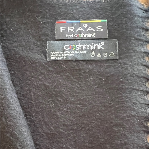 Fraas Cashmink Black Fringe Scarf 64 - Picture 2 of 3